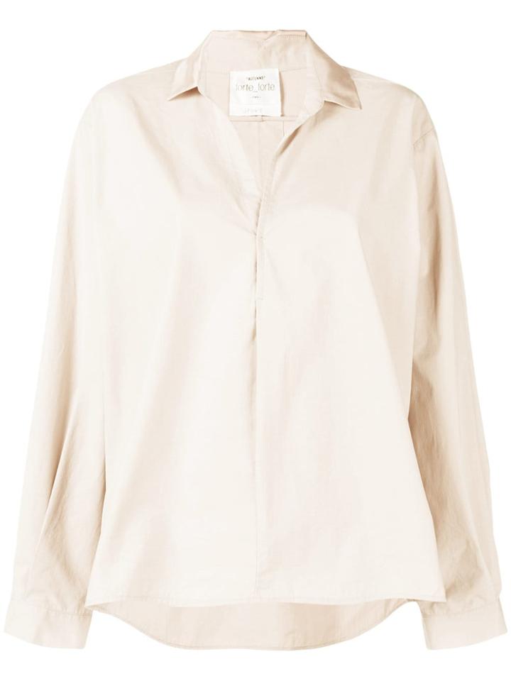 Forte Forte Oversize Loose Blouse - Nude & Neutrals