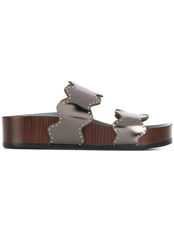 Chloé Lauren Footbed Mules - Metallic