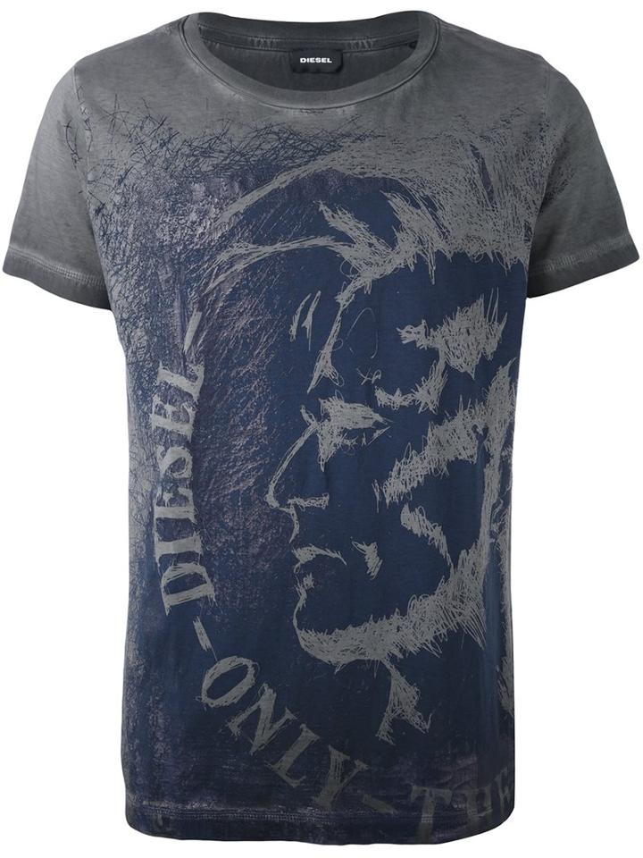 Diesel 't-diego' T-shirt, Men's, Size: Xl, Grey, Cotton