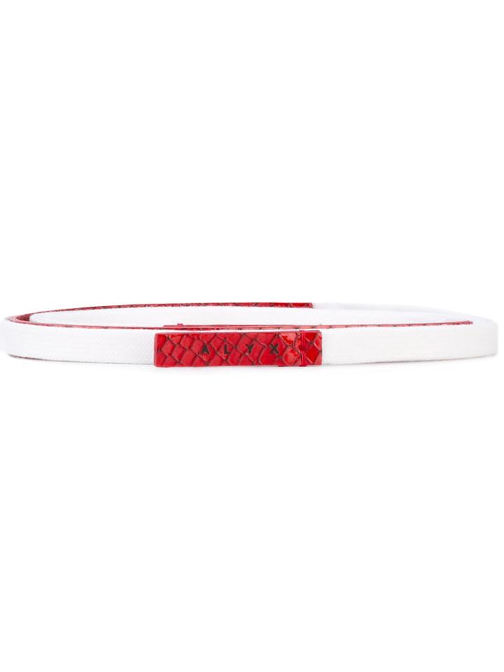 Alix - Thin Belt - Unisex - Leather - One Size, Red, Leather
