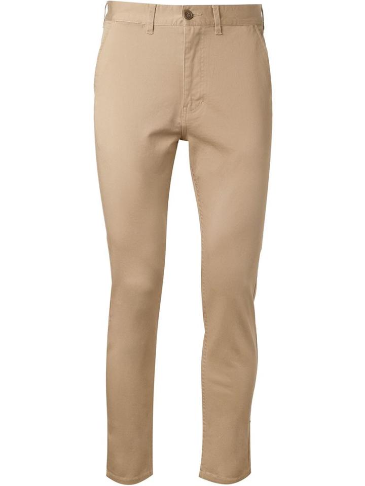Fadeless Cropped Chino Trousers, Men's, Size: 36, Nude/neutrals, Cotton/polyurethane
