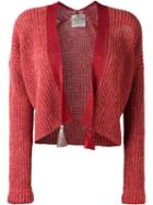 Forte Forte Tassel Detail Open Cardigan, Women's, Size: 0, Red, Linen/flax/polyamide/alpaca/wool