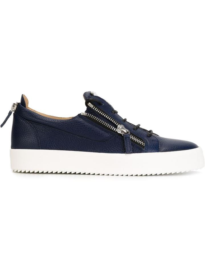 Giuseppe Zanotti Design Frankie Low-top Sneakers, Men's, Size: 40, Blue, Leather/rubber