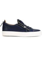 Giuseppe Zanotti Design Frankie Low-top Sneakers, Men's, Size: 40, Blue, Leather/rubber