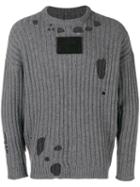 A-cold-wall* Logo Patch Distressed Sweater - Grey