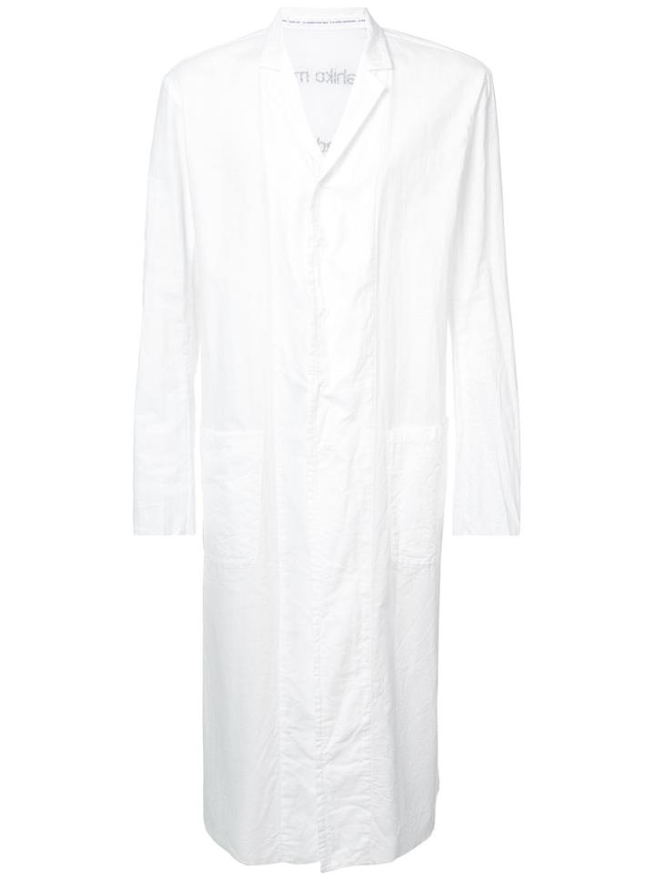 Nude Printed Trench Coat - White