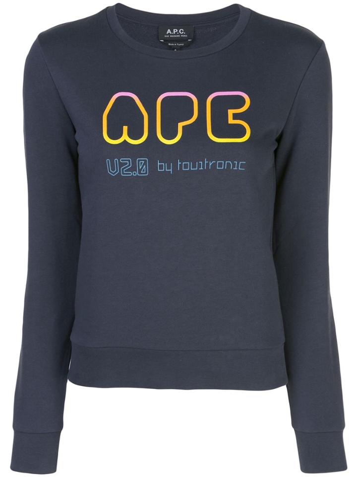 A.p.c. Logo Print Jumper - Blue