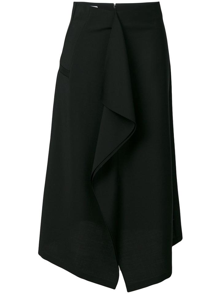 Jil Sander - Draped Skirt - Women - Cotton/mohair/wool - 34, Black, Cotton/mohair/wool
