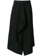 Jil Sander - Draped Skirt - Women - Cotton/mohair/wool - 34, Black, Cotton/mohair/wool