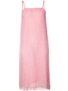Ashish Beaded Chiffon Slip Dress - Pink & Purple