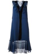 See By Chloé Ruffled Velvet Collar Dress, Women's, Size: 34, Blue, Viscose
