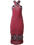 Harare - Crochet Midi Dress - Women - Cotton - S, Red, Cotton