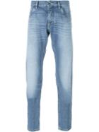 Dolce & Gabbana Slim Fit Jeans, Men's, Size: 50, Blue, Cotton/calf Leather/lyocell