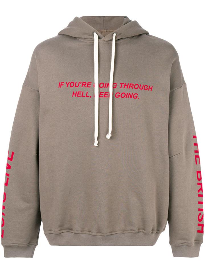 Represent Oversized Slogan Hoody - Nude & Neutrals