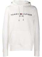 Tommy Hilfiger Logo Print Hoodie - White