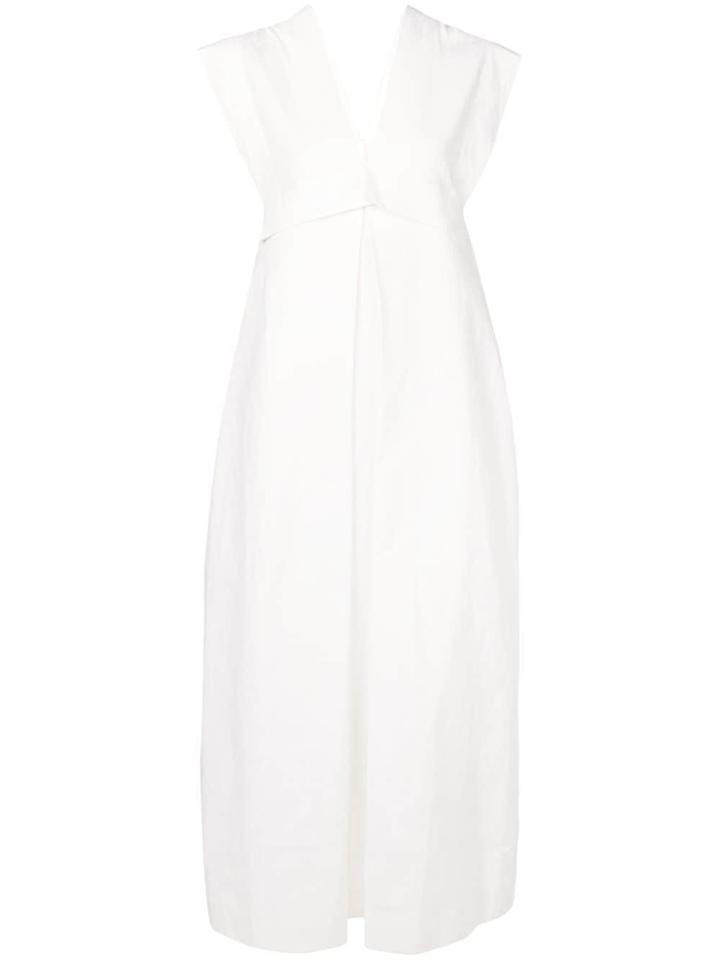 Issey Miyake Sleeveless V-neck Dress - White