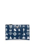 Prada Printed Saffiano Leather Pouch - Blue
