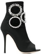 Giuseppe Zanotti Design Crystal Embellished Heeled Boots - Black