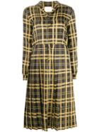 Neul Checked Pleated Dress - Yellow