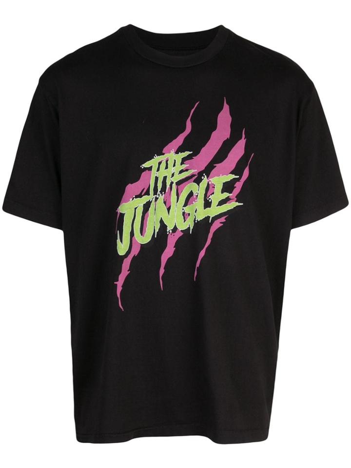 Just Don Scratch Print T-shirt - Black