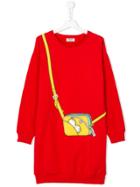 Moschino Kids Trompe L'oeil Sweatshirt Dress - Red