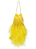 Attico Yellow Ostrich Feather Mini Pouch