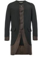 Comme Des Garçons Homme Plus Checked Curved Hem Coat, Men's, Size: Small, Black, Wool
