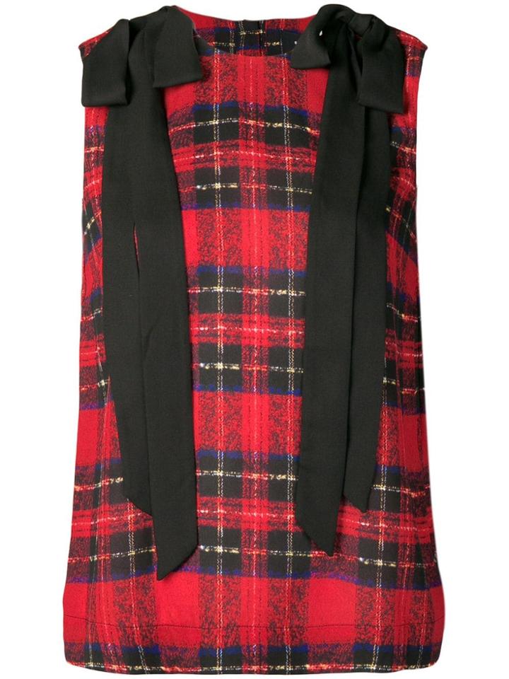 Simone Rocha Check Babydoll Blouse - Red