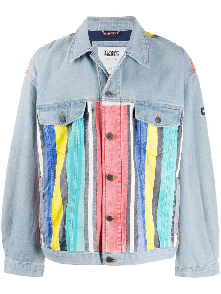 Tommy Jeans Striped Denim Jacket - Blue