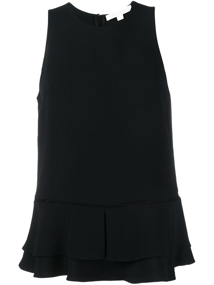 Jonathan Simkhai Layered Hem Tank Top, Women's, Size: Large, Black, Spandex/elastane/acetate/viscose
