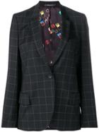 Ps By Paul Smith Grid Print Blazer - Black