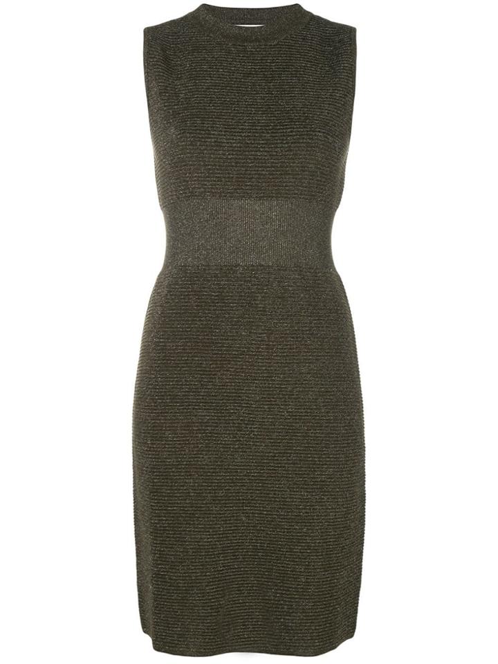 Moschino Ribbed Lurex Dress - Green