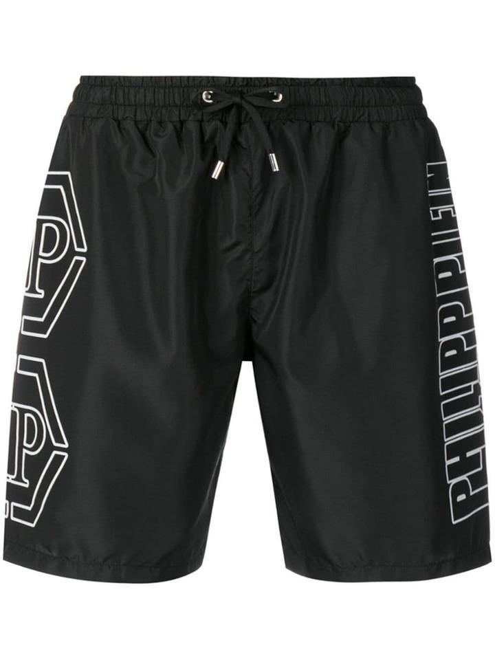 Philipp Plein Side Logo Swim Shorts - Black