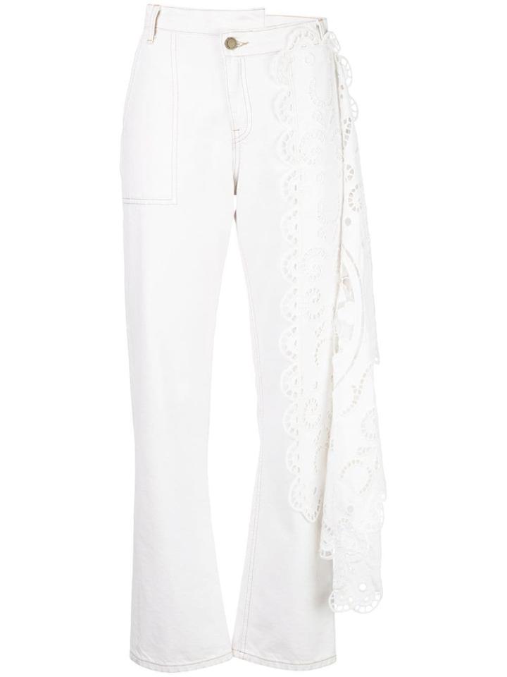 Monse High-waist Lace Detail Trousers - White