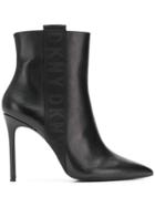 Dkny Logo Trim Ankle Boots - Black
