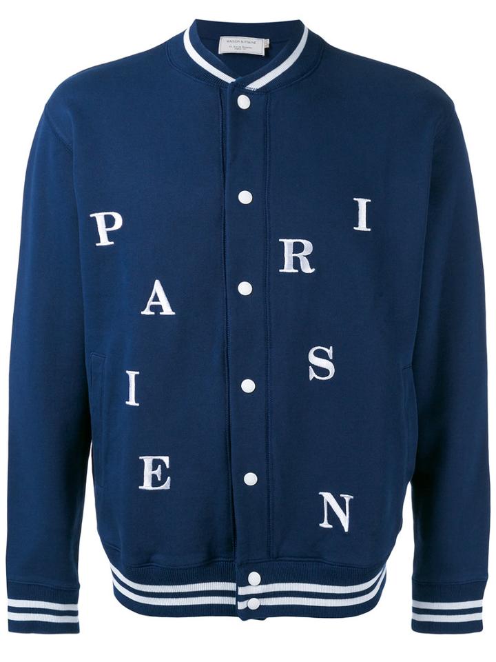 Maison Kitsuné - Parisien Bomber Jacket - Men - Cotton - Xl, Blue, Cotton