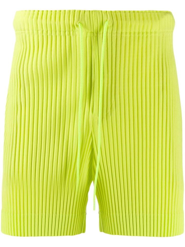 Homme Plissé Issey Miyake Pleated Track Shorts - Green