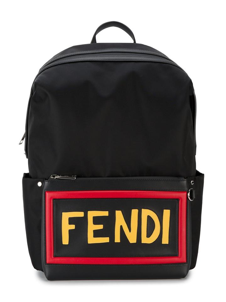Fendi Logo Backpack - Black