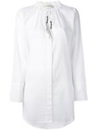 Drawstring Collar Shirt - Women - Cotton - 34, White, Cotton, By Malene Birger