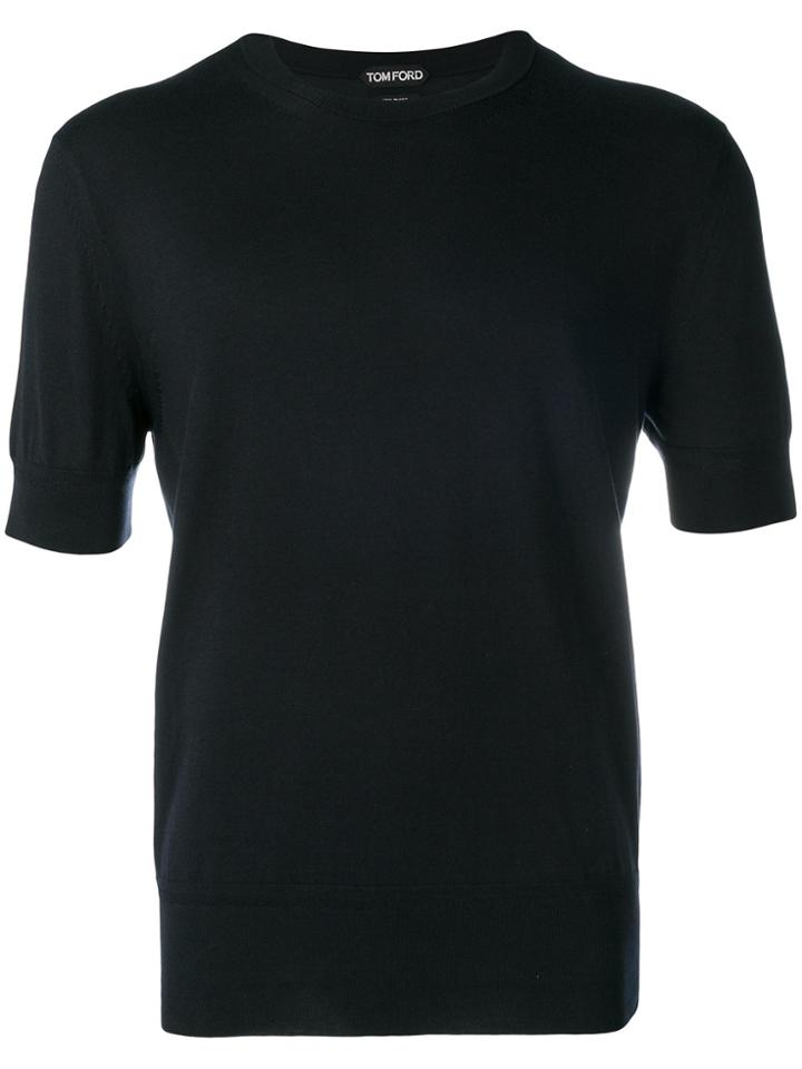 Tom Ford T-shirt-style Short Sleeved Jumper - Blue
