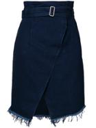 Officine Generale Belted Denim Skirt - Blue