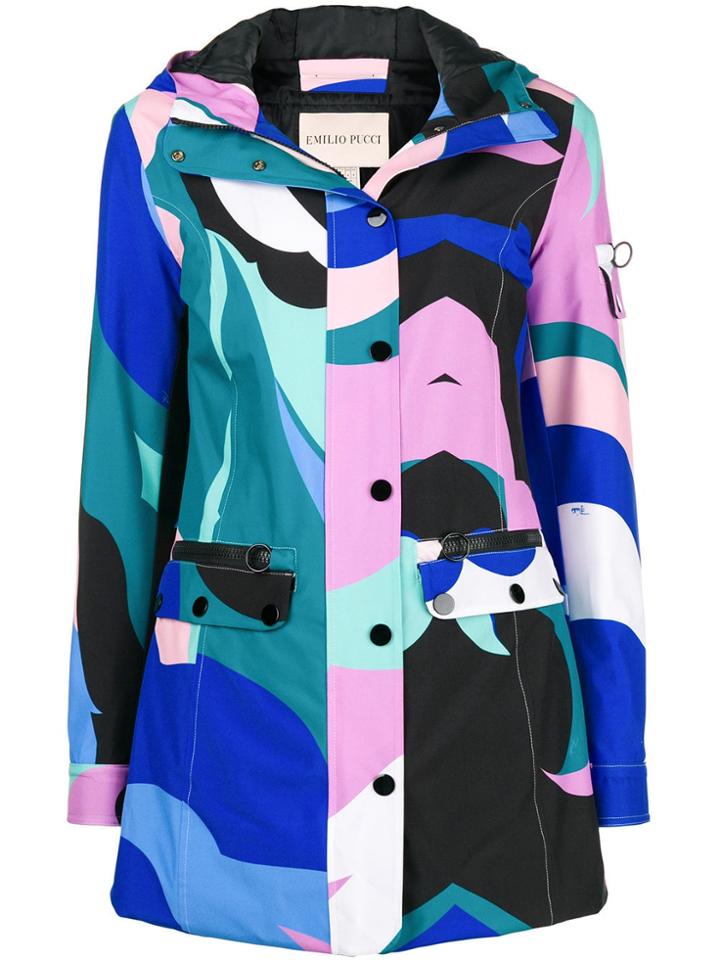 Emilio Pucci Colour-block Fitted Coat - Blue