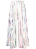 Mira Mikati Striped Wide-leg Trousers - White