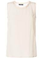 Twin-set Frayed Neck Tank Top - Nude & Neutrals
