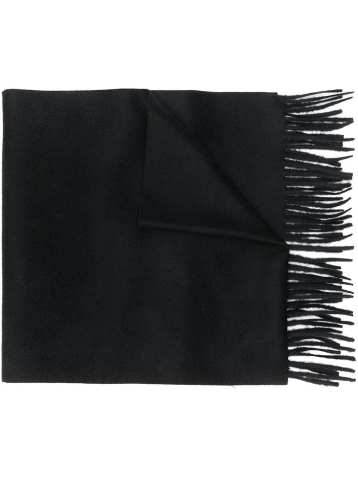 Max Mara Logo Embroidered Scarf - Black
