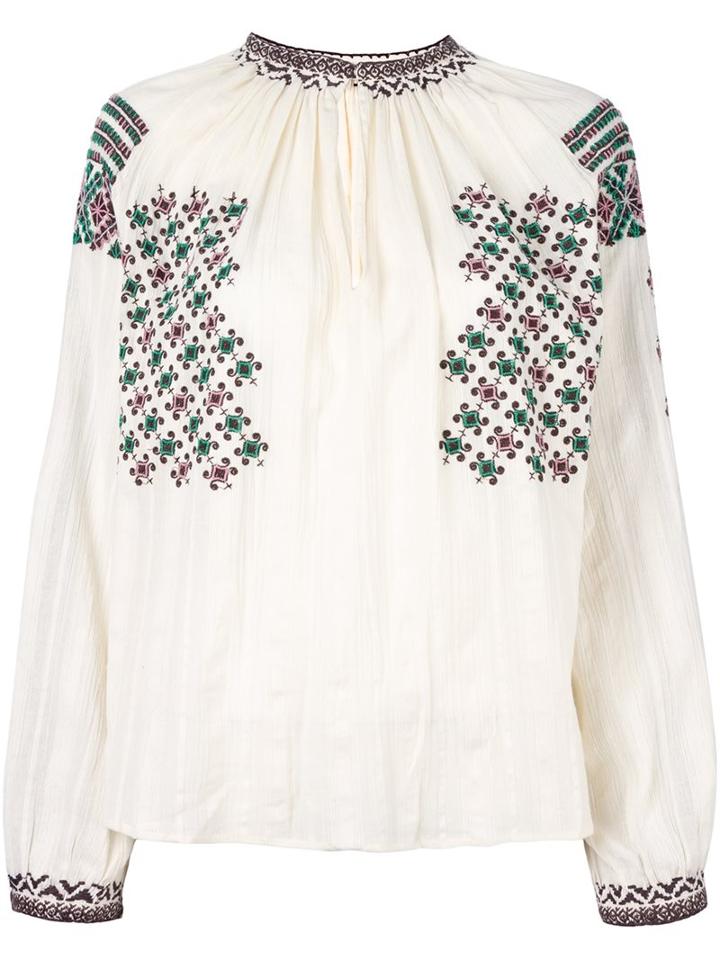 Vanessa Bruno Embroidered Blouse, Women's, Size: 38, Nude/neutrals, Cotton