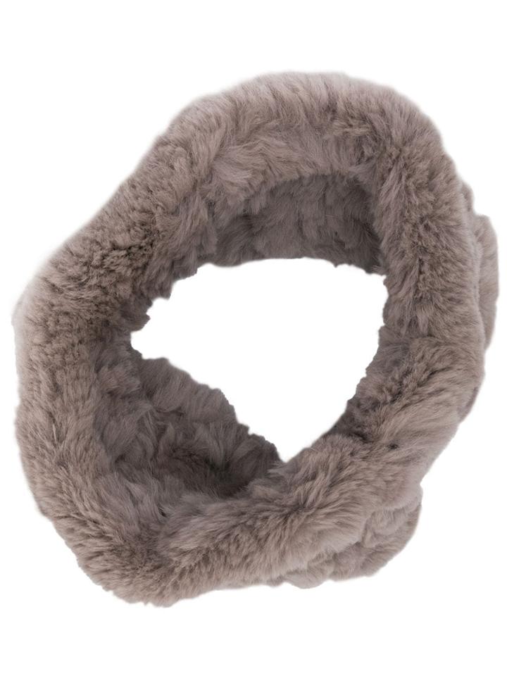 Yves Salomon Accessories Rabbit Fur Collar - Grey