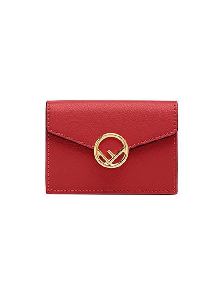 Fendi F Micro Trifold Wallet - Red