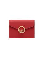 Fendi F Micro Trifold Wallet - Red