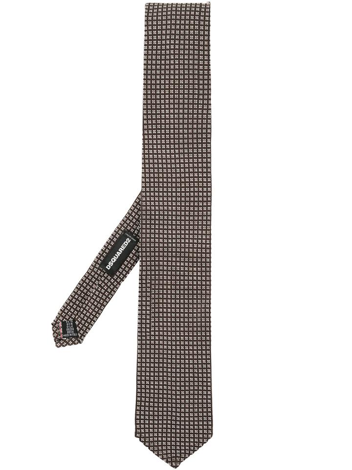 Dsquared2 Slim Micro-grid Tie - Brown